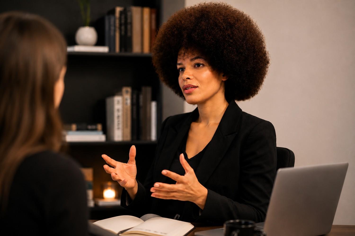 Conversation dans un bureau professionnel
